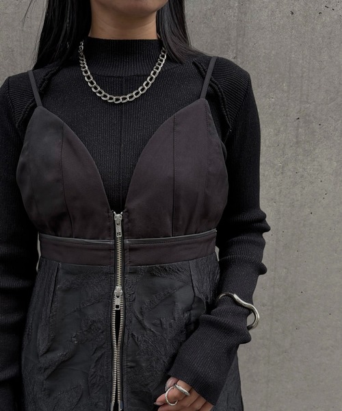 &g'aime（アンジェム）の「【&g'aime】ジャガードビスチェ　Jacquard Bustier（ベスト・レディース・ブラック/グレイッシュベージュ・FREE）」の5枚目の写真