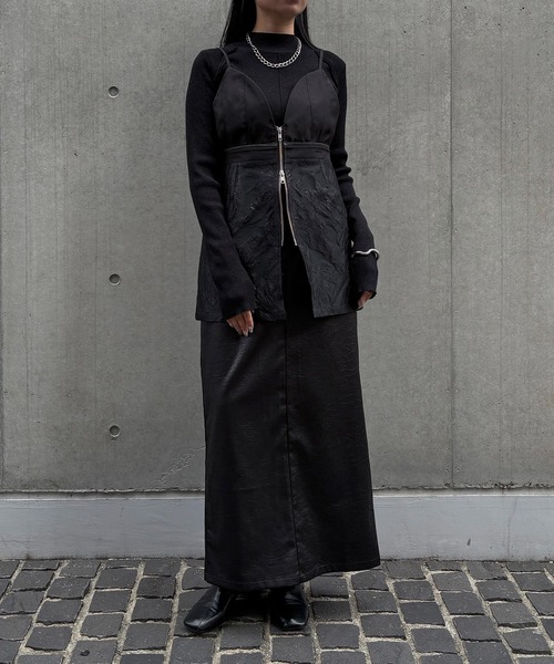 &g'aime（アンジェム）の「【&g'aime】ジャガードビスチェ　Jacquard Bustier（ベスト・レディース・ブラック/グレイッシュベージュ・FREE）」の10枚目の写真