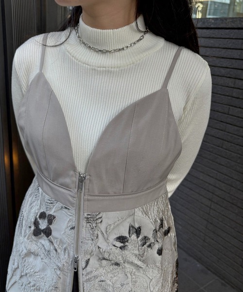 &g'aime（アンジェム）の「【&g'aime】ジャガードビスチェ　Jacquard Bustier（ベスト・レディース・ブラック/グレイッシュベージュ・FREE）」の20枚目の写真