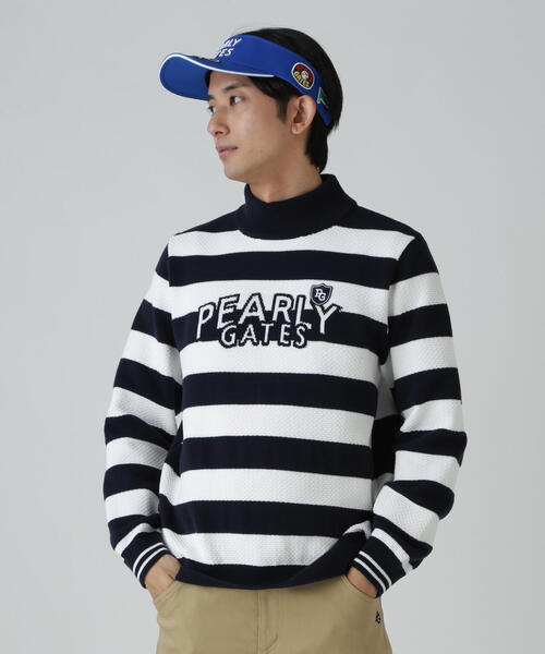 PEARLY GATES(パーリーゲイツ)の「【PEARLY GATES】10G 天竺ボーダー柄(Tシャツ/カットソー・メンズ・グレー系その他/ホワイト系その他・MEDIUM/LARGE/X-LARGE/XX-LARGE)」の2枚目の写真