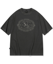 ハウンドチャーム ピグメント 半袖Tシャツ スモークブラック