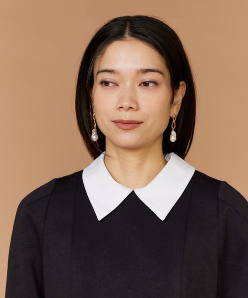 INED（イネド）の「ダンボールニット ペプラムブラウス【セットアップ対応】（シャツ/ブラウス・レディース・ネイビー・11号/9号/7号）」の13枚目の写真