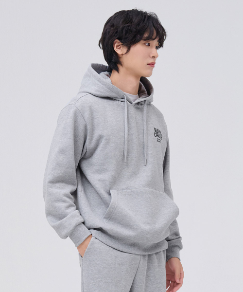 CHASECULT(チェイスカルト)の「共用エッセンシャル起毛グラフィックフードパーカー-グレー(スウェット・メンズ・ライトグレー・100/110/95/105/90)」の3枚目の写真