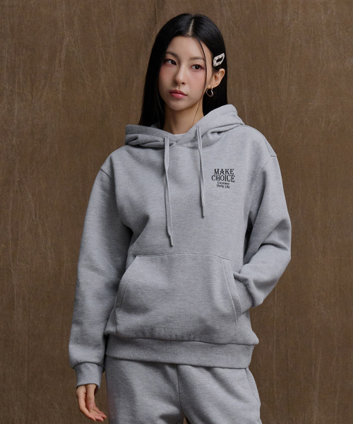 CHASECULT(チェイスカルト)の「共用エッセンシャル起毛グラフィックフードパーカー-グレー(スウェット・メンズ・ライトグレー・100/110/95/105/90)」の4枚目の写真