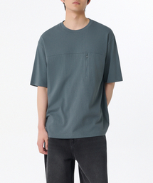MUSINSA STANDARD（ムシンサスタンダード）の「Relaxed Zipper Pocket T-Shirt [Peacock Blue]（Tシャツ/カットソー）」