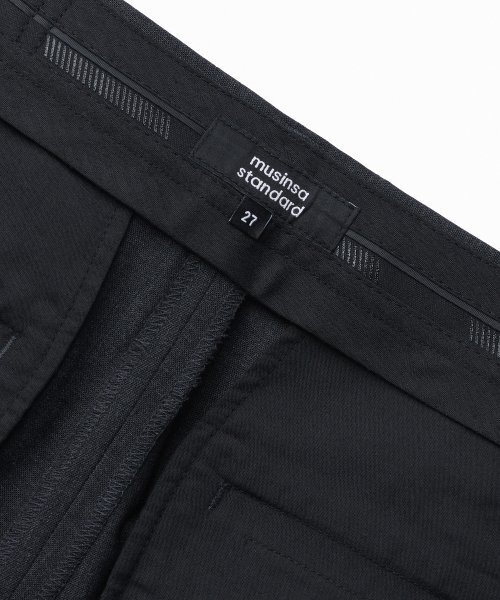 MUSINSA STANDARD WOMAN（ムシンサスタンダードウーマン）の「ウィメンズサマーウールワンタックワイドヒドゥンバンディングスラックス[チャコールグレー]（スラックス・レディース・その他・34/32/30/24/25/26/27/28/29）」の6枚目の写真