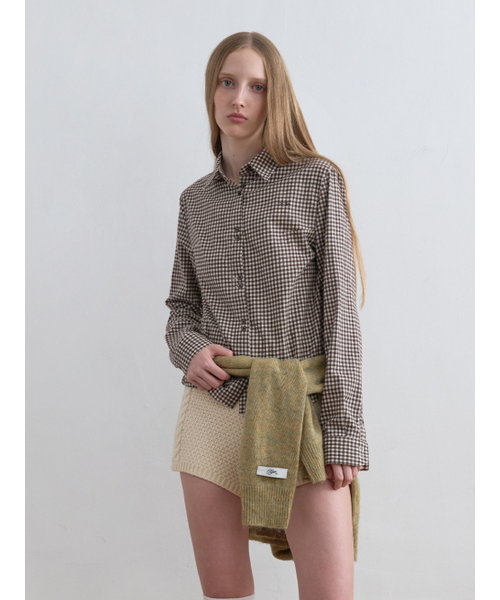 Kijun(キジュン)の「Twin Button Check Shirt Brown(シャツ/ブラウス・レディース・その他・SMALL/MEDIUM)」の1枚目の写真