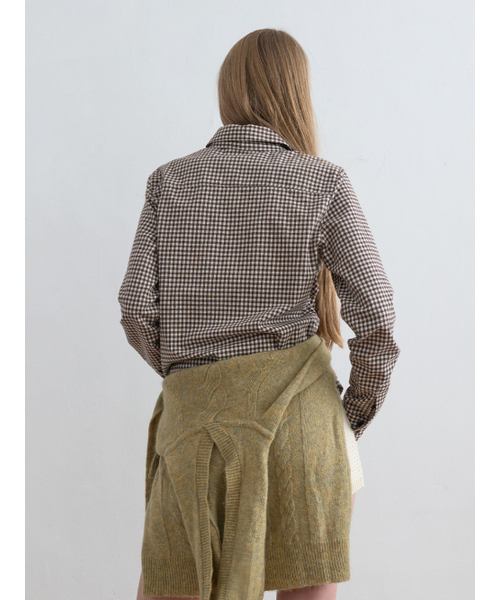 Kijun(キジュン)の「Twin Button Check Shirt Brown(シャツ/ブラウス・レディース・その他・SMALL/MEDIUM)」の3枚目の写真