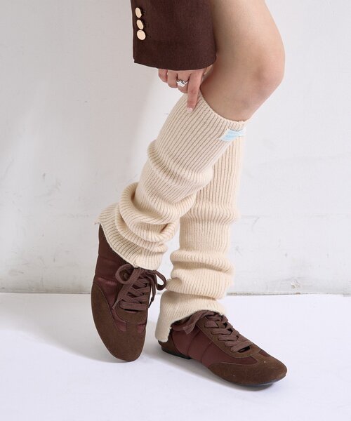 mystic（ミスティック）の「ニットレッグウォーマー（ソックス/靴下・レディース・グレー/オフホワイト・FREE）」の4枚目の写真