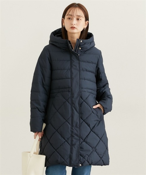 nissen（ニッセン）の「キルトＭＩＸファイバーダウンコート（ダウンジャケット/コート・レディース・ネイビー/チャコール/ブラック・M/L/LL）」の4枚目の写真