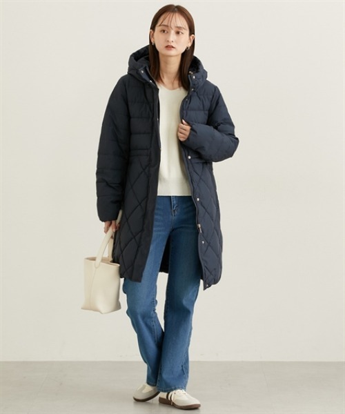 nissen（ニッセン）の「キルトＭＩＸファイバーダウンコート（ダウンジャケット/コート・レディース・ネイビー/チャコール/ブラック・M/L/LL）」の6枚目の写真