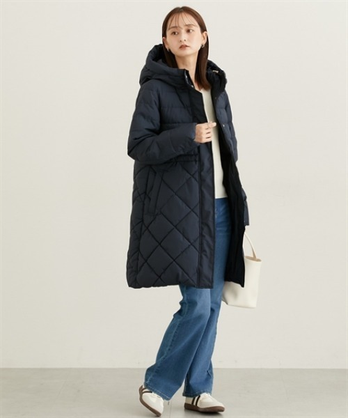 nissen（ニッセン）の「キルトＭＩＸファイバーダウンコート（ダウンジャケット/コート・レディース・ネイビー/チャコール/ブラック・M/L/LL）」の7枚目の写真