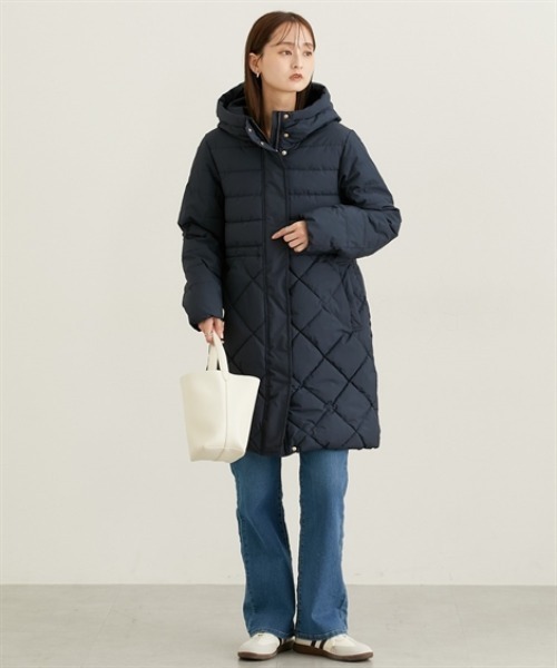 nissen（ニッセン）の「キルトＭＩＸファイバーダウンコート（ダウンジャケット/コート・レディース・ネイビー/チャコール/ブラック・M/L/LL）」の9枚目の写真