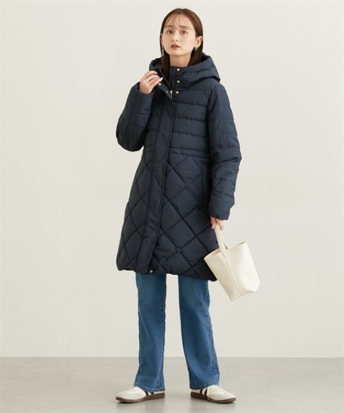 nissen（ニッセン）の「キルトＭＩＸファイバーダウンコート（ダウンジャケット/コート・レディース・ネイビー/チャコール/ブラック・M/L/LL）」の10枚目の写真