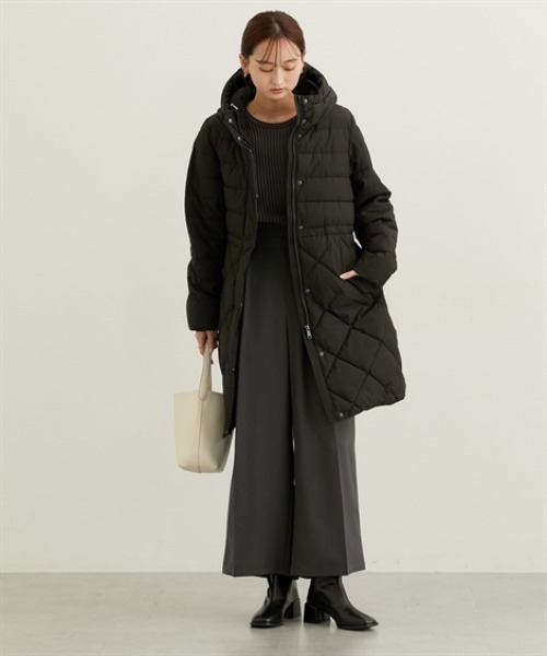 nissen（ニッセン）の「キルトＭＩＸファイバーダウンコート（ダウンジャケット/コート・レディース・ネイビー/チャコール/ブラック・M/L/LL）」の14枚目の写真