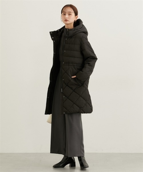 nissen（ニッセン）の「キルトＭＩＸファイバーダウンコート（ダウンジャケット/コート・レディース・ネイビー/チャコール/ブラック・M/L/LL）」の17枚目の写真