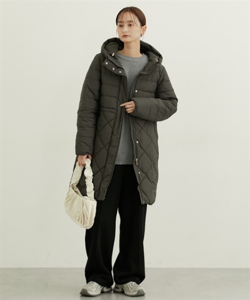 nissen（ニッセン）の「キルトＭＩＸファイバーダウンコート（ダウンジャケット/コート・レディース・ネイビー/チャコール/ブラック・M/L/LL）」の19枚目の写真