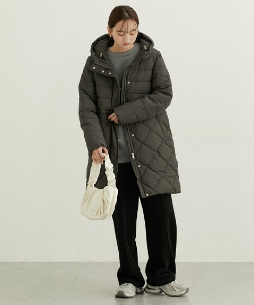 nissen（ニッセン）の「キルトＭＩＸファイバーダウンコート（ダウンジャケット/コート・レディース・ネイビー/チャコール/ブラック・M/L/LL）」の20枚目の写真