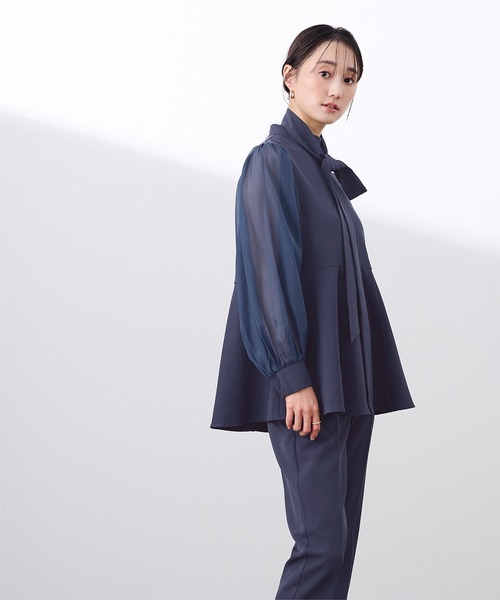 UR'S(ユアーズ)の「シアースリーブペプラムトップス×パンツ/セットアップ(セットアップ・レディース・ピンクベージュ/ブラック/ネイビー・M/S/L)」の13枚目の写真