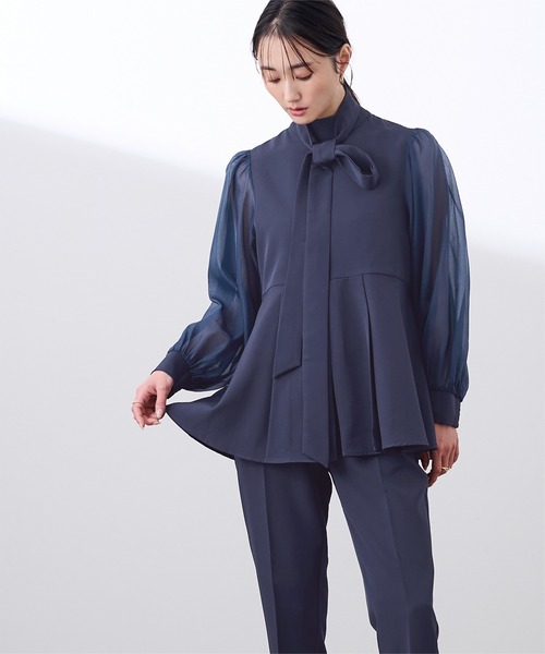 UR'S(ユアーズ)の「シアースリーブペプラムトップス×パンツ/セットアップ(セットアップ・レディース・ピンクベージュ/ブラック/ネイビー・M/S/L)」の16枚目の写真