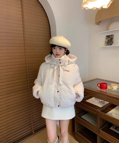 新品タグ付✨PINK HOUSE ドットリボンブルゾン キルティング中綿 y2k