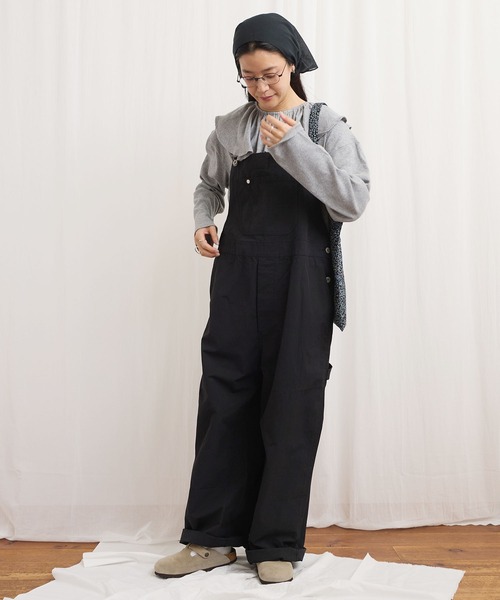 fig London(フィグロンドン)の「Yeti overall(サロペット/オーバーオール・レディース・ブラック/アイボリー/ベージュ・FREE)」の10枚目の写真