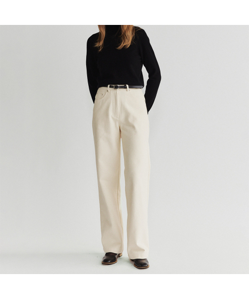 NOEUD(ノウドゥ)の「Peach semi wide pants (Ivory)(その他パンツ・レディース・その他・MEDIUM)」の1枚目の写真