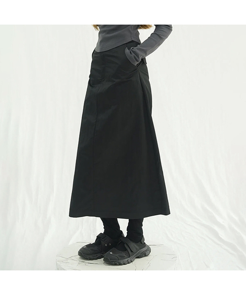 Vivacious(ビバシャス)の「Pocket Thaslan Long Skirt - 3COL(スカート・レディース・ピンク/グレー/ブラック・SMALL/MEDIUM/LARGE)」の2枚目の写真