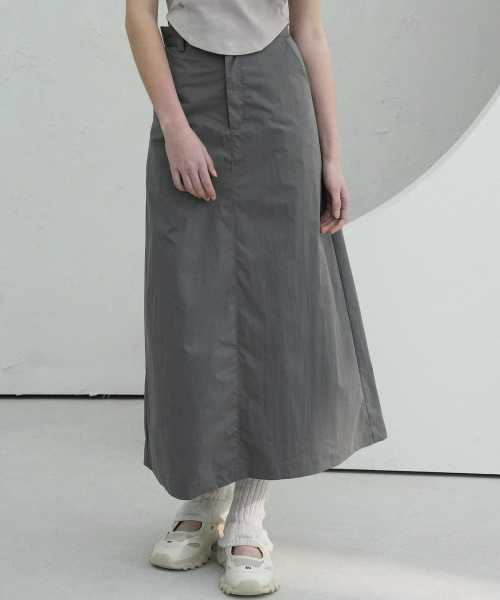 Vivacious(ビバシャス)の「Pocket Thaslan Long Skirt - 3COL(スカート・レディース・ピンク/グレー/ブラック・SMALL/MEDIUM/LARGE)」の5枚目の写真