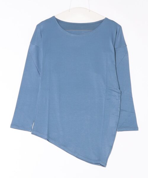 tejas(テジャス)の「【tejas/テジャス】sarati-tops/七分丈・Tシャツ(Tシャツ/カットソー・レディース・チャコールグレー/ワイン/サックスブルー・FREE)」の1枚目の写真