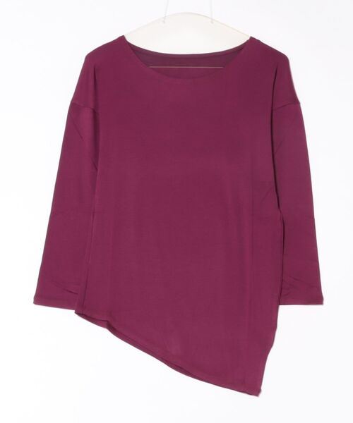 tejas(テジャス)の「【tejas/テジャス】sarati-tops/七分丈・Tシャツ(Tシャツ/カットソー・レディース・チャコールグレー/ワイン/サックスブルー・FREE)」の3枚目の写真