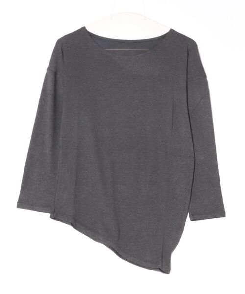 tejas(テジャス)の「【tejas/テジャス】sarati-tops/七分丈・Tシャツ(Tシャツ/カットソー・レディース・チャコールグレー/ワイン/サックスブルー・FREE)」の2枚目の写真