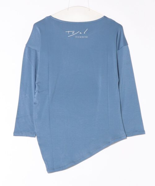 tejas(テジャス)の「【tejas/テジャス】sarati-tops/七分丈・Tシャツ(Tシャツ/カットソー・レディース・チャコールグレー/ワイン/サックスブルー・FREE)」の4枚目の写真