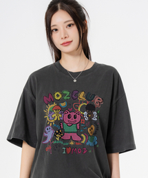 セキネンピルクマ オーバーサイズ ピグメント 半袖Tシャツ チャコール