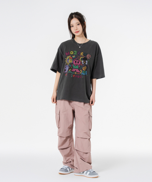 MOZMOZ(モズモズ)の「セキネンピルクマ オーバーサイズ ピグメント 半袖Tシャツ チャコール(Tシャツ/カットソー・レディース・その他・M/XXL/XL)」の2枚目の写真