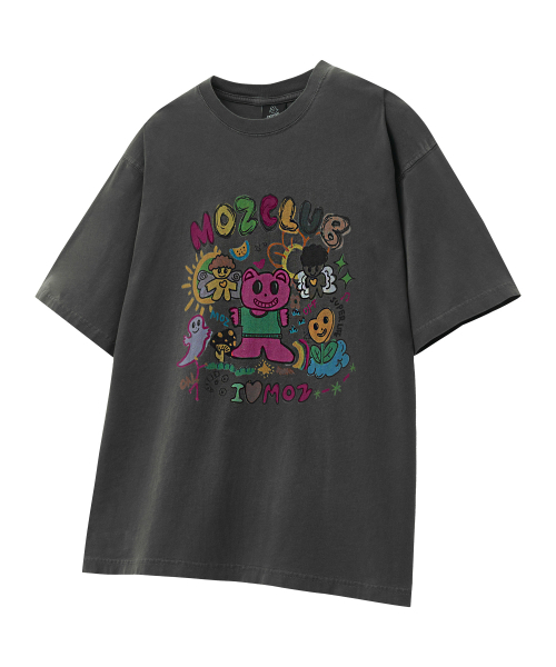 MOZMOZ(モズモズ)の「セキネンピルクマ オーバーサイズ ピグメント 半袖Tシャツ チャコール(Tシャツ/カットソー・レディース・その他・M/XXL/XL)」の4枚目の写真