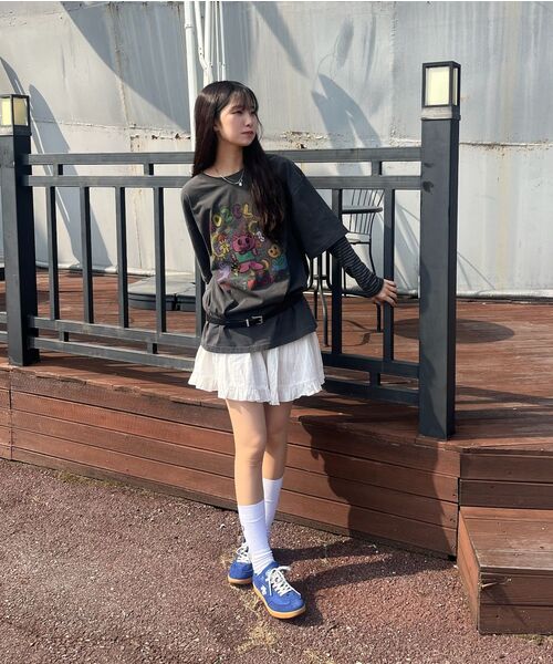 MOZMOZ(モズモズ)の「セキネンピルクマ オーバーサイズ ピグメント 半袖Tシャツ チャコール(Tシャツ/カットソー・レディース・その他・M/XXL/XL)」の13枚目の写真