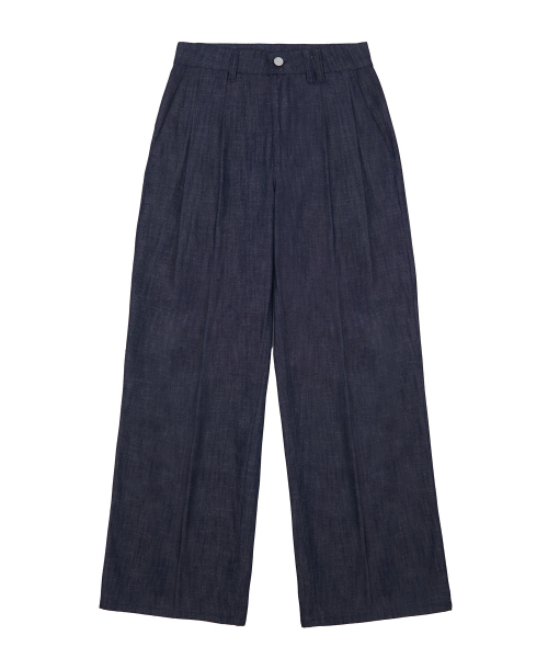 DECET WOMEN（デケット ウーマン）の「[リネンライク]2Pleats Wide Pants DCWPT012CPIndigo（デニムパンツ・レディース・その他・SMALL/MEDIUM/LARGE/X-SMALL）」の8枚目の写真
