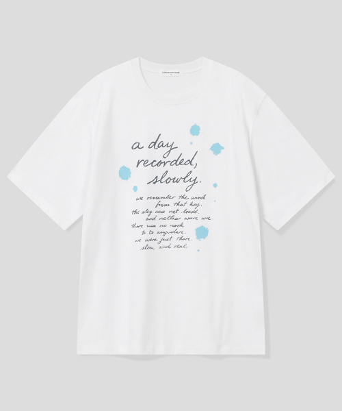 SLOW RECORD HOUSE(スローレコードハウス)の「デイレコードTシャツ_ホワイト(Tシャツ/カットソー・レディース・その他・MEDIUM/LARGE/SMALL)」の1枚目の写真