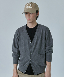 QS（キュース）の「Extra Fine Wool V Cardigan (Melange Grey)（ニット/セーター）」