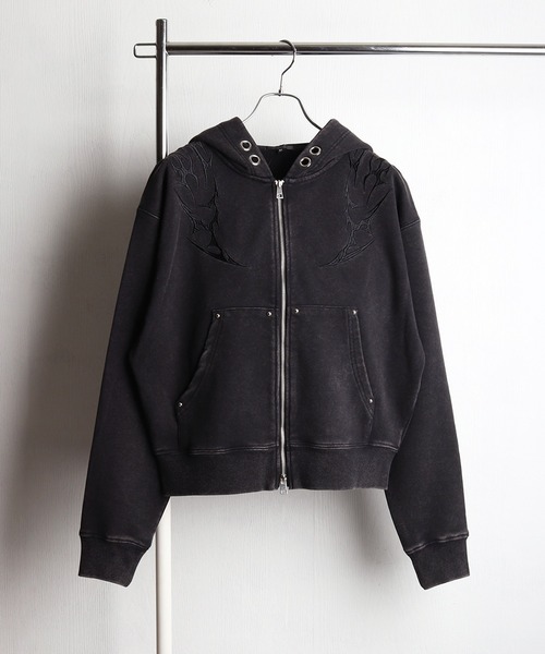 WESTSEA(ウエストシー)の「ケミカル加工 トライバル刺繍 ZIPパーカー(パーカー・メンズ・チャコール/ブラウン・M/L)」の14枚目の写真