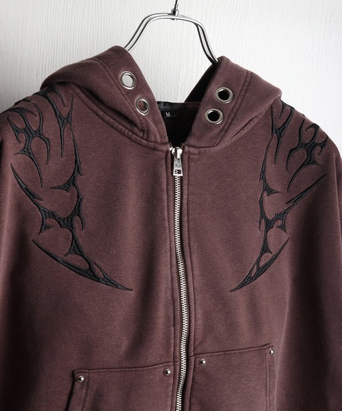 WESTSEA(ウエストシー)の「ケミカル加工 トライバル刺繍 ZIPパーカー(パーカー・メンズ・チャコール/ブラウン・M/L)」の20枚目の写真