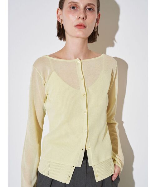 ELENDEEK（エレンディーク）の「マルチキャミセットニット（カーディガン/ボレロ・レディース・チャコールグレー/イエロー/ミント・FREE）」の4枚目の写真