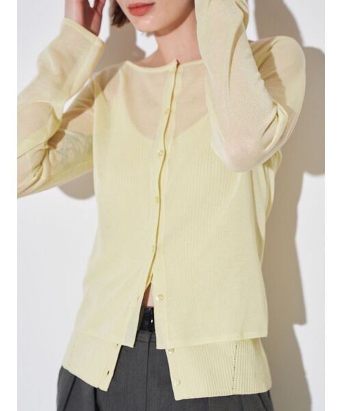 ELENDEEK（エレンディーク）の「マルチキャミセットニット（カーディガン/ボレロ・レディース・チャコールグレー/イエロー/ミント・FREE）」の6枚目の写真