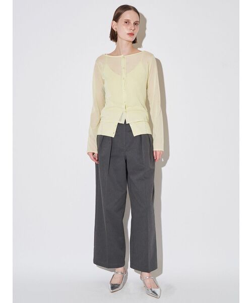ELENDEEK（エレンディーク）の「マルチキャミセットニット（カーディガン/ボレロ・レディース・チャコールグレー/イエロー/ミント・FREE）」の9枚目の写真
