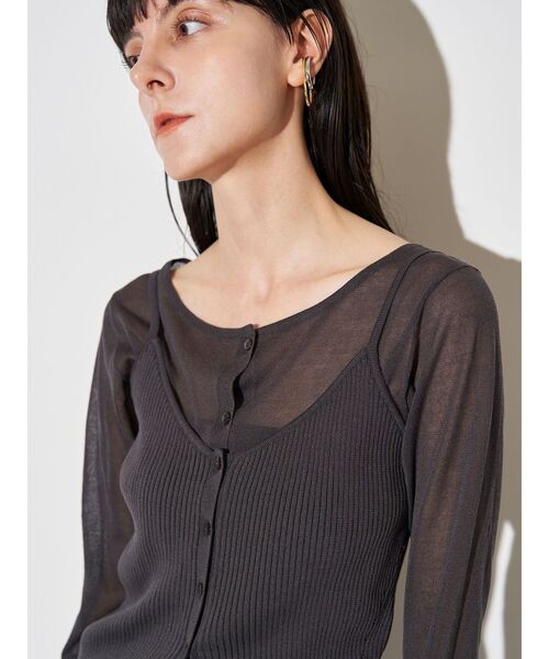 ELENDEEK（エレンディーク）の「マルチキャミセットニット（カーディガン/ボレロ・レディース・チャコールグレー/イエロー/ミント・FREE）」の12枚目の写真