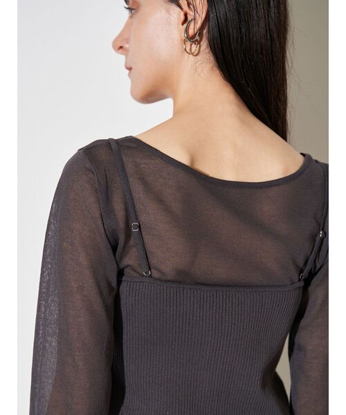 ELENDEEK（エレンディーク）の「マルチキャミセットニット（カーディガン/ボレロ・レディース・チャコールグレー/イエロー/ミント・FREE）」の16枚目の写真