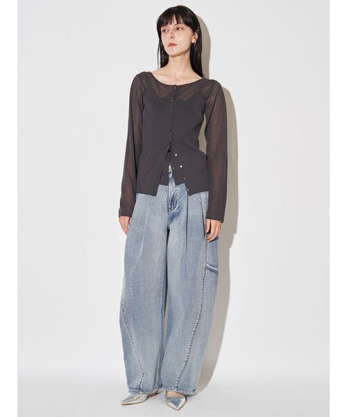 ELENDEEK（エレンディーク）の「マルチキャミセットニット（カーディガン/ボレロ・レディース・チャコールグレー/イエロー/ミント・FREE）」の17枚目の写真