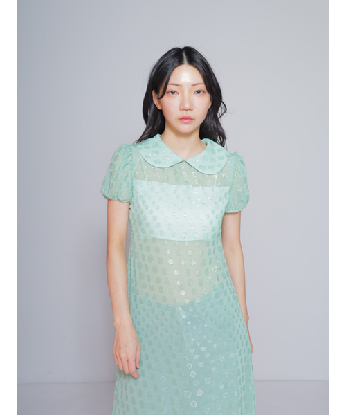 BOMNAL BOUTIQUE(ボムナルブティック)の「ドットミディドレス_グリーン(ワンピース・レディース・その他・SMALL/MEDIUM)」の2枚目の写真