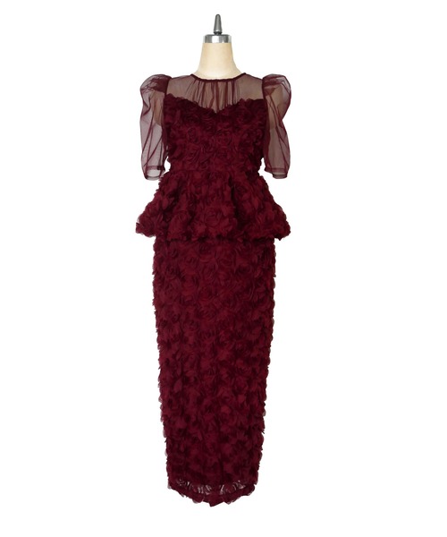 My shawty（ﾏｲｼｬｳﾃｨｰ）の「rose peplum set dress（ドレス・レディース・ブラック/レッド/アイボリー・FREE）」の21枚目の写真